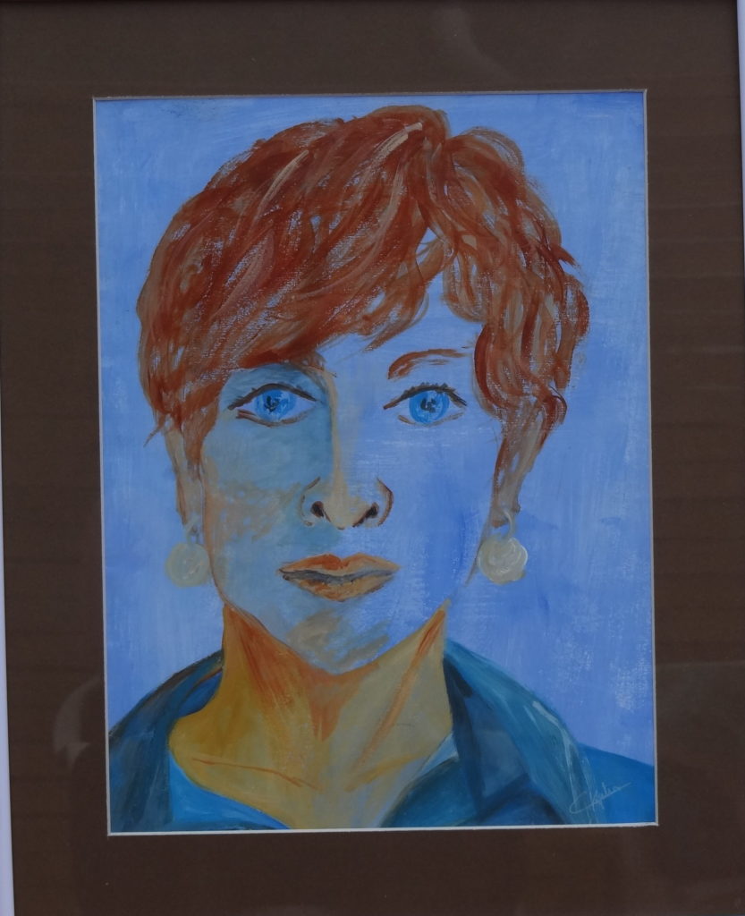 Femme bleue - acrylique sur papier 160 g - 30 x 40 - 40 € encadré