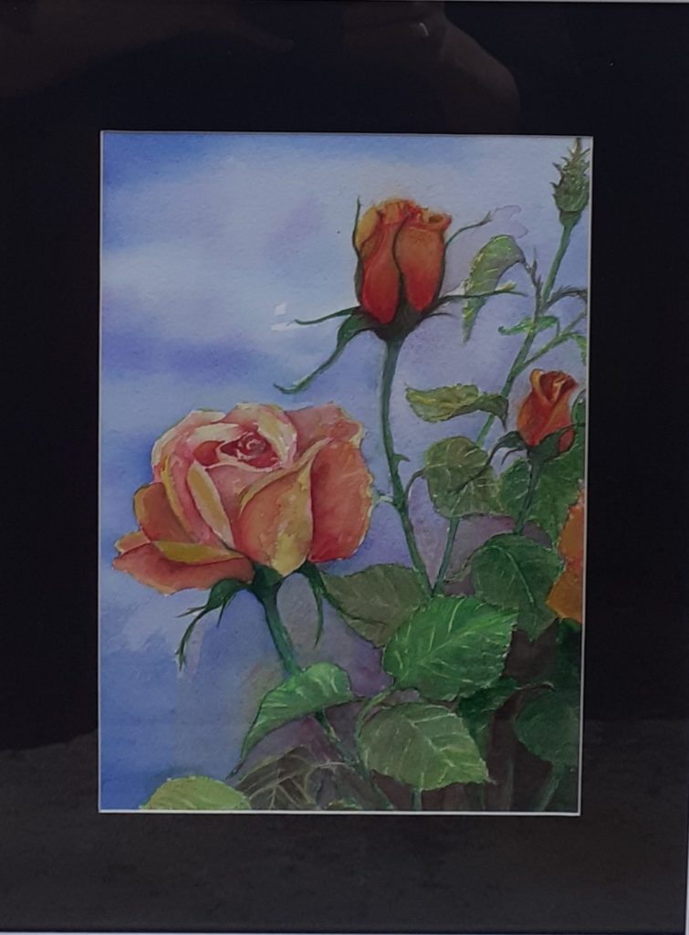 ROSA - aquarelle sur papier Arches - 44x33 encadrée - 60€