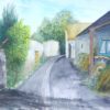 Rue d\'Echallat réalisée au concours de peinture 2023 - aquarelle sur papier winsor 300g -130€ encadrée